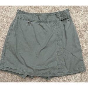 Tapemeasure Womens Skort Sz 10 Army Green Wrap Casual Cotton Golf Skirt Shorts